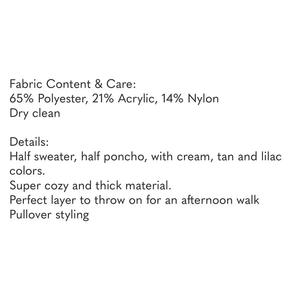 Anthropologie Half Sweater Half Poncho-One Size